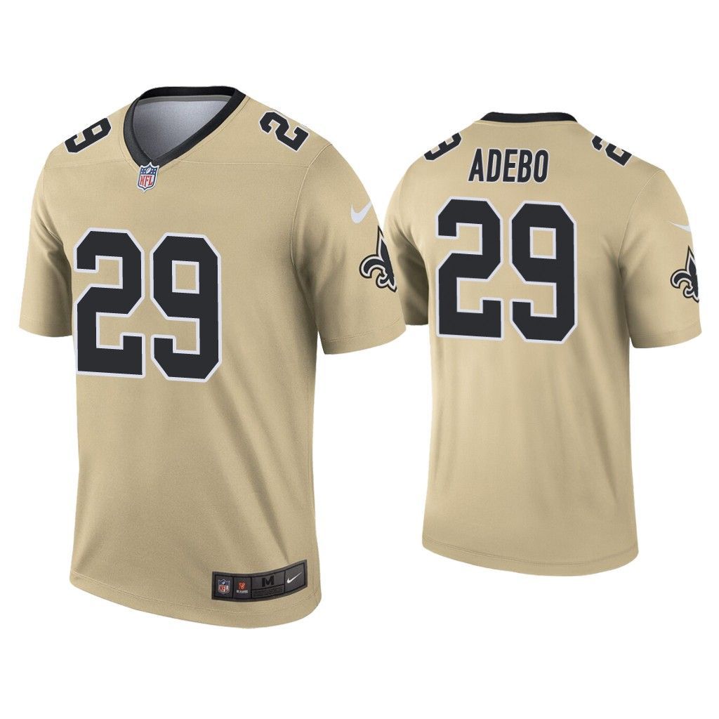 Men New Orleans Saints 29 Paulson Adebo Nike Gold Inverted Legend NFL Jersey